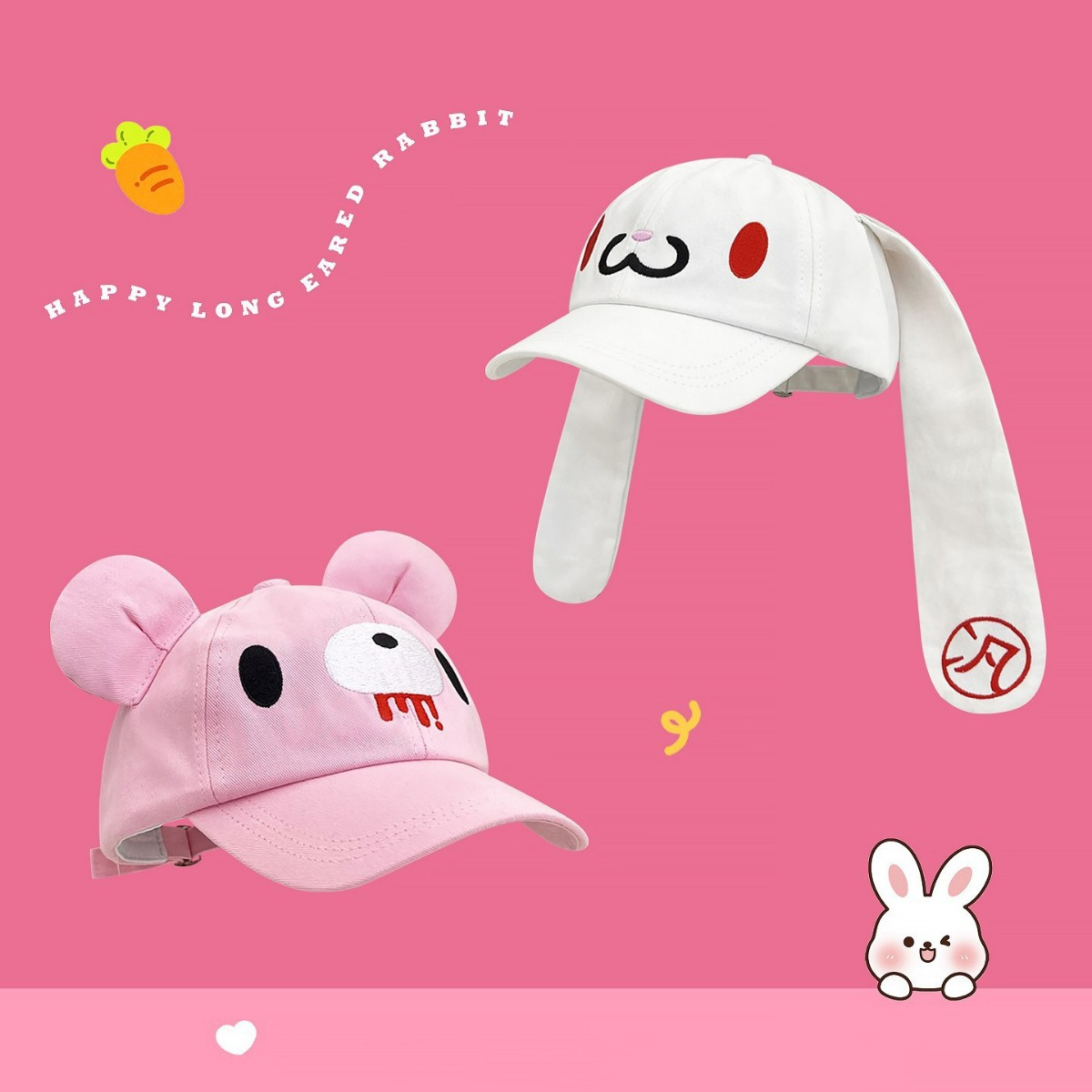 Gorra de béisbol rosa con orej - Sun Hat Wide Brim reseña y precio